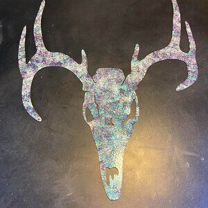 Deer skull "Wall Art" Southwestern Multi Colored Metal